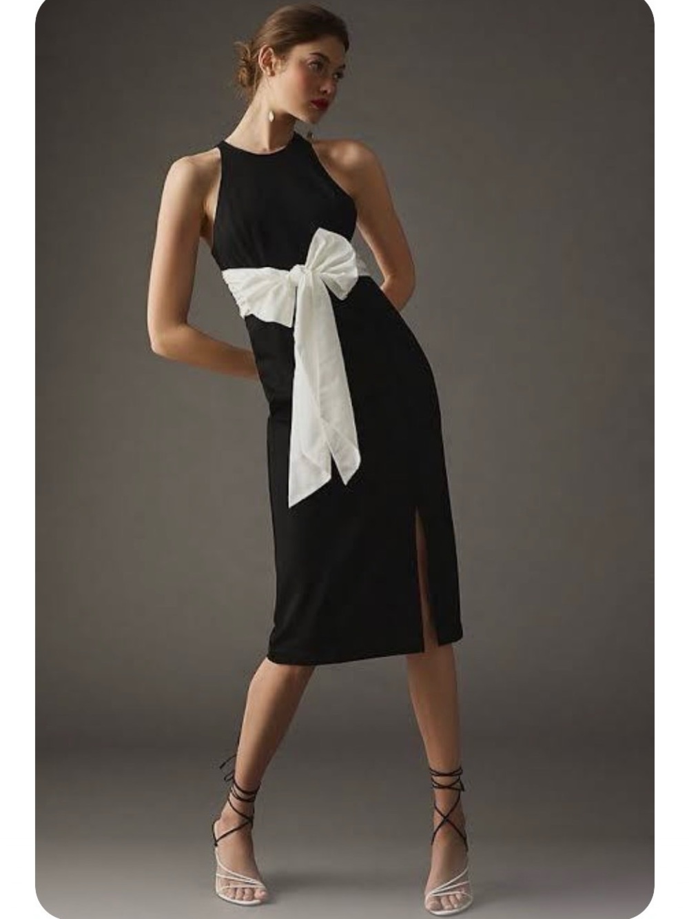 Anthropologie Maeve glamorous bow-front dress S